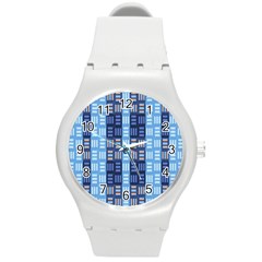 Textile Structure Texture Grid Round Plastic Sport Watch (m) by Nexatart