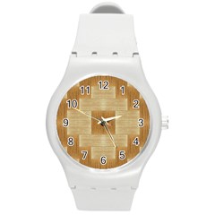 Texture Surface Beige Brown Tan Round Plastic Sport Watch (m) by Nexatart