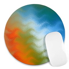 Texture Glass Colors Rainbow Round Mousepads by Nexatart