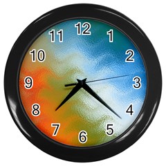 Texture Glass Colors Rainbow Wall Clocks (black) by Nexatart