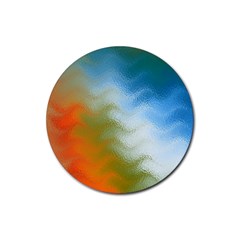 Texture Glass Colors Rainbow Rubber Coaster (round)  by Nexatart