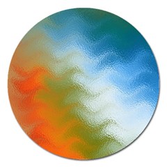 Texture Glass Colors Rainbow Magnet 5  (round) by Nexatart