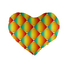 The Colors Of Summer Standard 16  Premium Heart Shape Cushions by Nexatart