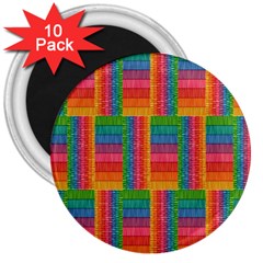 Texture Surface Rainbow Festive 3  Magnets (10 Pack)  by Nexatart