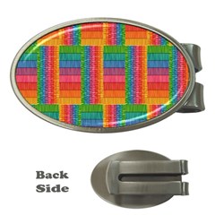 Texture Surface Rainbow Festive Money Clips (oval)  by Nexatart