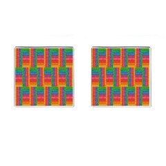 Texture Surface Rainbow Festive Cufflinks (square) by Nexatart