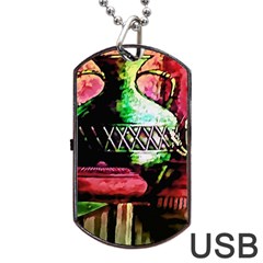 Three Earthen Vases Dog Tag Usb Flash (two Sides) by Nexatart