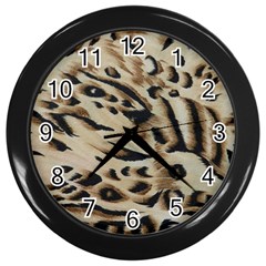 Tiger Animal Fabric Patterns Wall Clocks (black) by Nexatart