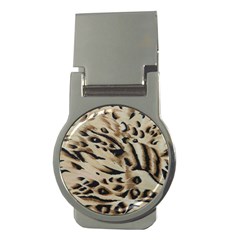 Tiger Animal Fabric Patterns Money Clips (round)  by Nexatart