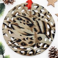 Tiger Animal Fabric Patterns Round Filigree Ornament (two Sides) by Nexatart