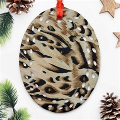 Tiger Animal Fabric Patterns Ornament (oval Filigree) by Nexatart