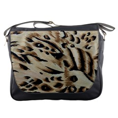 Tiger Animal Fabric Patterns Messenger Bags by Nexatart