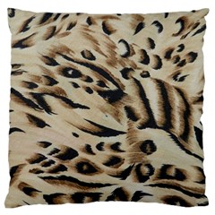 Tiger Animal Fabric Patterns Large Flano Cushion Case (one Side) by Nexatart