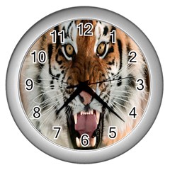 Tiger  Wall Clocks (Silver) 