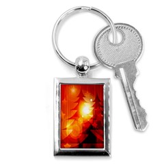 Tree Trees Silhouettes Silhouette Key Chains (rectangle)  by Nexatart