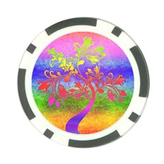 Tree Colorful Mystical Autumn Poker Chip Card Guard by Nexatart