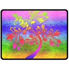 Tree Colorful Mystical Autumn Fleece Blanket (large)  by Nexatart