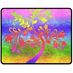 Tree Colorful Mystical Autumn Fleece Blanket (medium)  by Nexatart