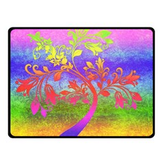 Tree Colorful Mystical Autumn Double Sided Fleece Blanket (small)  by Nexatart