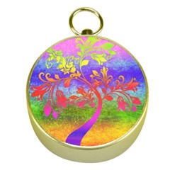 Tree Colorful Mystical Autumn Gold Compasses by Nexatart