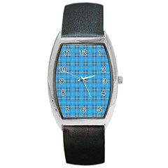 The Checkered Tablecloth Barrel Style Metal Watch by Nexatart