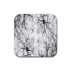 Tree Knots Bark Kaleidoscope Rubber Coaster (square)  by Nexatart