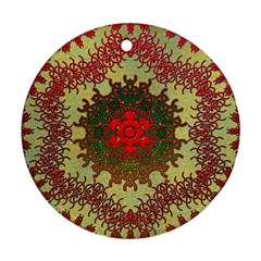 Tile Background Image Color Pattern Round Ornament (two Sides) by Nexatart