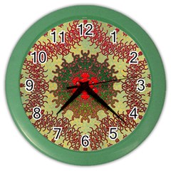 Tile Background Image Color Pattern Color Wall Clocks by Nexatart