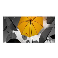 Umbrella Yellow Black White Satin Wrap by Nexatart