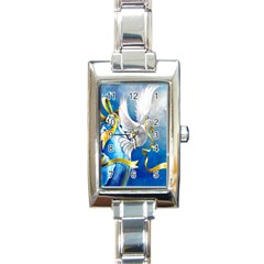 Turtle Doves Christmas Rectangle Italian Charm Watch by Nexatart