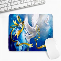 Turtle Doves Christmas Large Mousepads by Nexatart