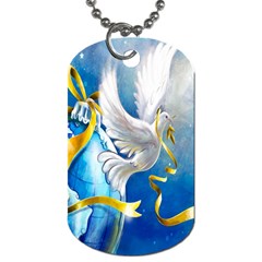 Turtle Doves Christmas Dog Tag (one Side) by Nexatart