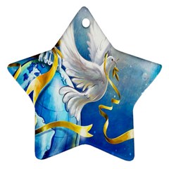 Turtle Doves Christmas Star Ornament (two Sides) by Nexatart