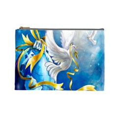 Turtle Doves Christmas Cosmetic Bag (large)  by Nexatart