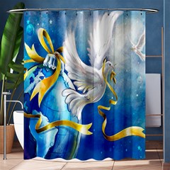 Turtle Doves Christmas Shower Curtain 60  X 72  (medium)  by Nexatart