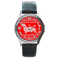 Ugly X Mas Design Round Metal Watch by Nexatart