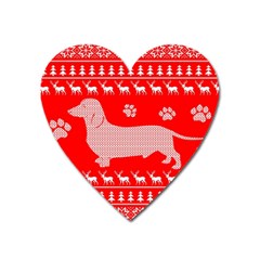 Ugly X Mas Design Heart Magnet by Nexatart