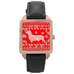 Ugly X Mas Design Rose Gold Leather Watch  by Nexatart