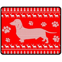 Ugly X Mas Design Double Sided Fleece Blanket (medium)  by Nexatart