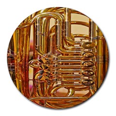 Tuba Valves Pipe Shiny Instrument Music Round Mousepads by Nexatart