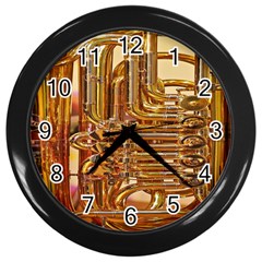 Tuba Valves Pipe Shiny Instrument Music Wall Clocks (black) by Nexatart