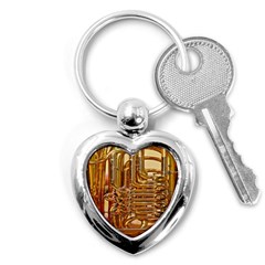 Tuba Valves Pipe Shiny Instrument Music Key Chains (heart)  by Nexatart