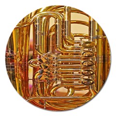 Tuba Valves Pipe Shiny Instrument Music Magnet 5  (round) by Nexatart