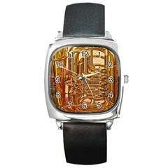 Tuba Valves Pipe Shiny Instrument Music Square Metal Watch by Nexatart