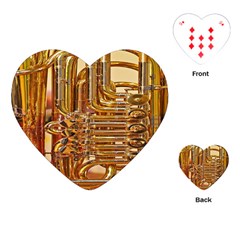 Tuba Valves Pipe Shiny Instrument Music Playing Cards (heart)  by Nexatart