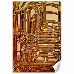 Tuba Valves Pipe Shiny Instrument Music Canvas 12  X 18   by Nexatart