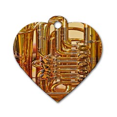 Tuba Valves Pipe Shiny Instrument Music Dog Tag Heart (one Side) by Nexatart