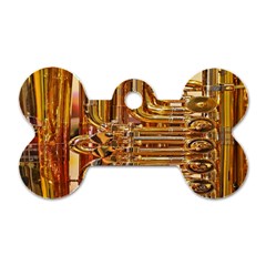 Tuba Valves Pipe Shiny Instrument Music Dog Tag Bone (two Sides) by Nexatart