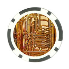 Tuba Valves Pipe Shiny Instrument Music Poker Chip Card Guard (10 Pack) by Nexatart