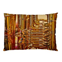 Tuba Valves Pipe Shiny Instrument Music Pillow Case (two Sides) by Nexatart